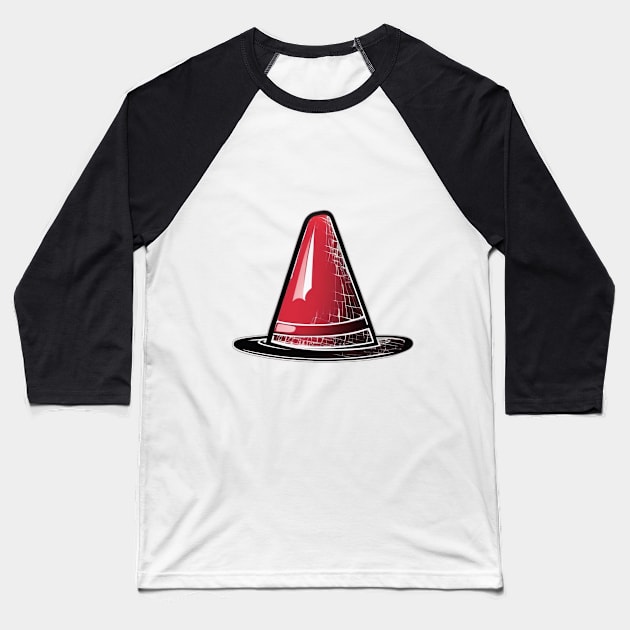 Futuristic Red Traffic Cone Illustration No. 967 Baseball T-Shirt by cornelliusy